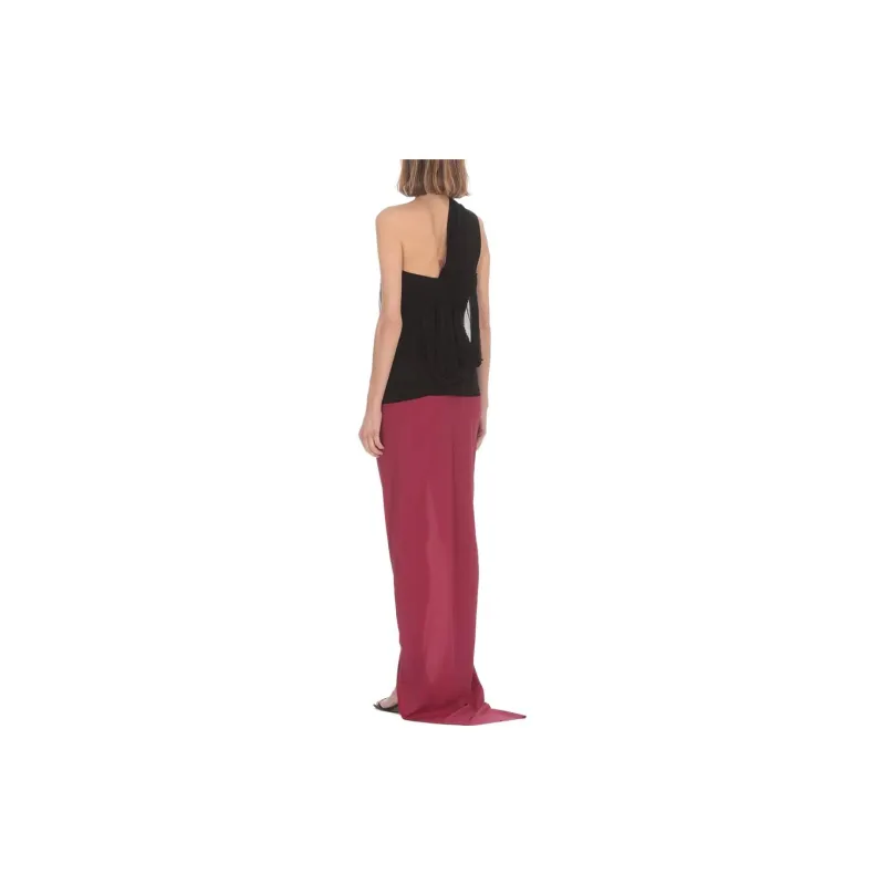 RICK OWENS High Waist Asymmetric Maxi Skirt-2