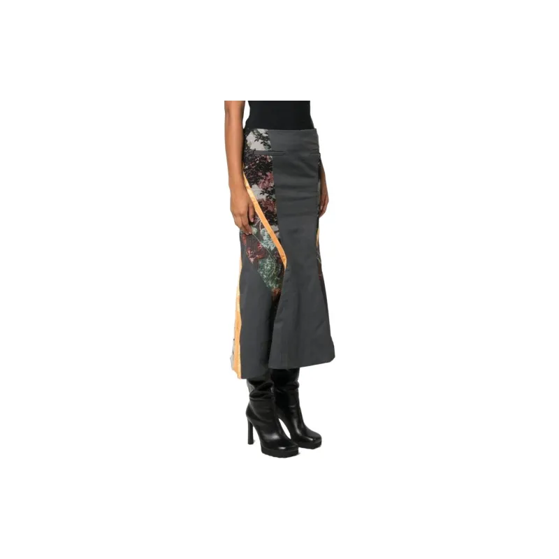 Marine Serre Regenerated Floral Tapestries Panelled Flared Skirt-3
