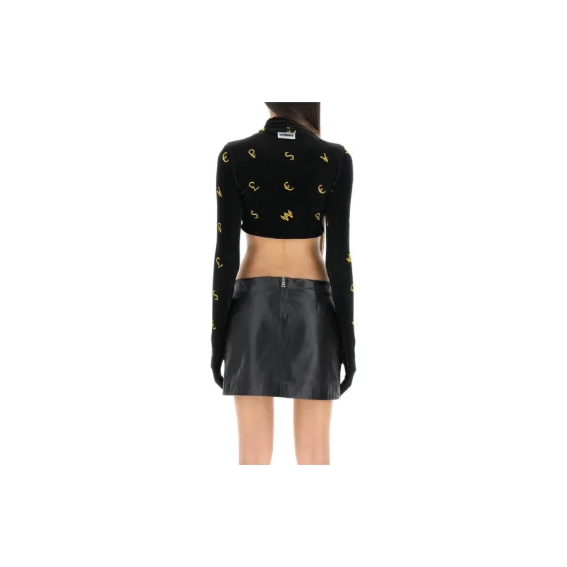 Vetements Crop Tops Women's Black-2