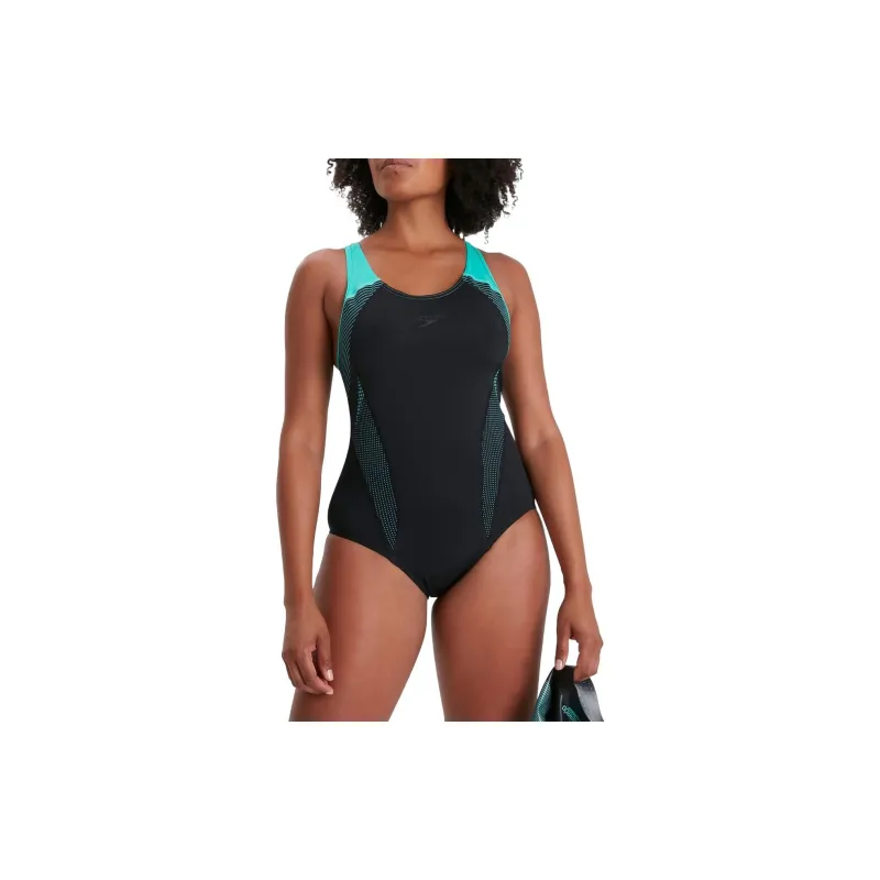 Speedo Placement Laneback One-piece Swimsuit Women's Marine Blue-5