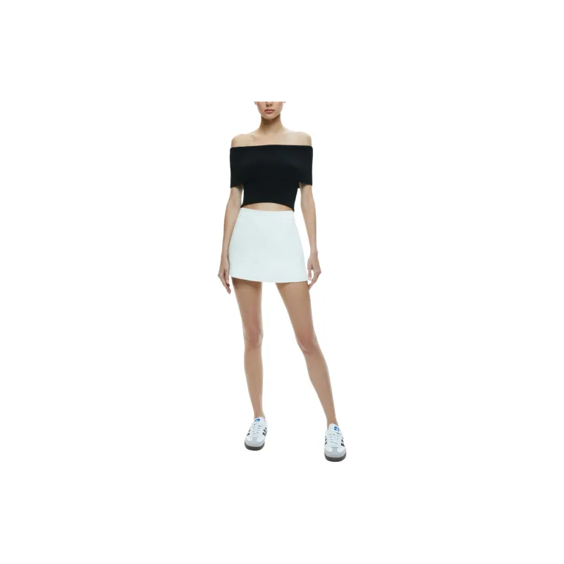 ALICE+OLIVIA SS24 Denim Shorts Women's White-1