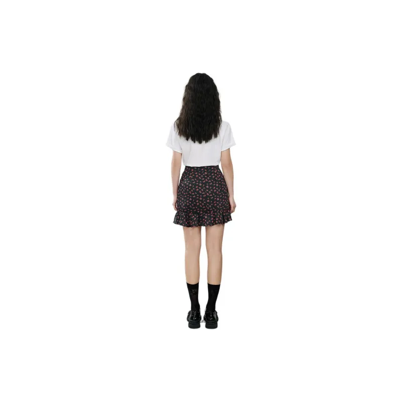Hush Puppies Casual Short Skirts Women's Black Red-1