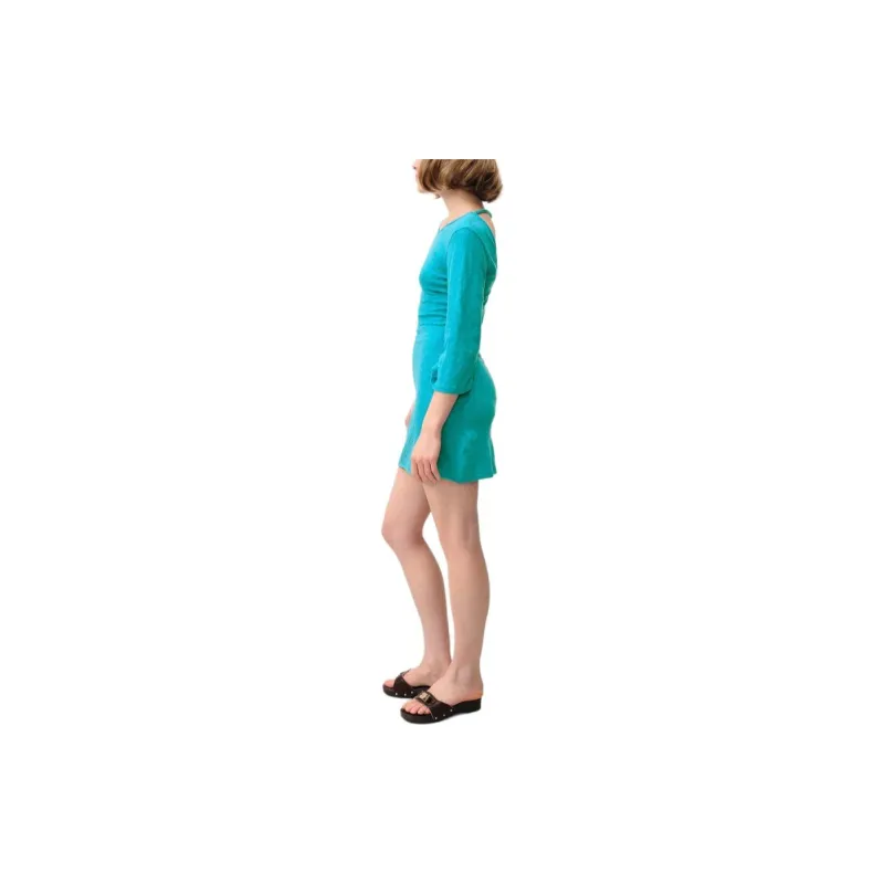 AMERICAN VINTAGE A.M SS24 ROBE FEMME SULLY Long-Sleeved Dresses Women's Tropical Blue-4