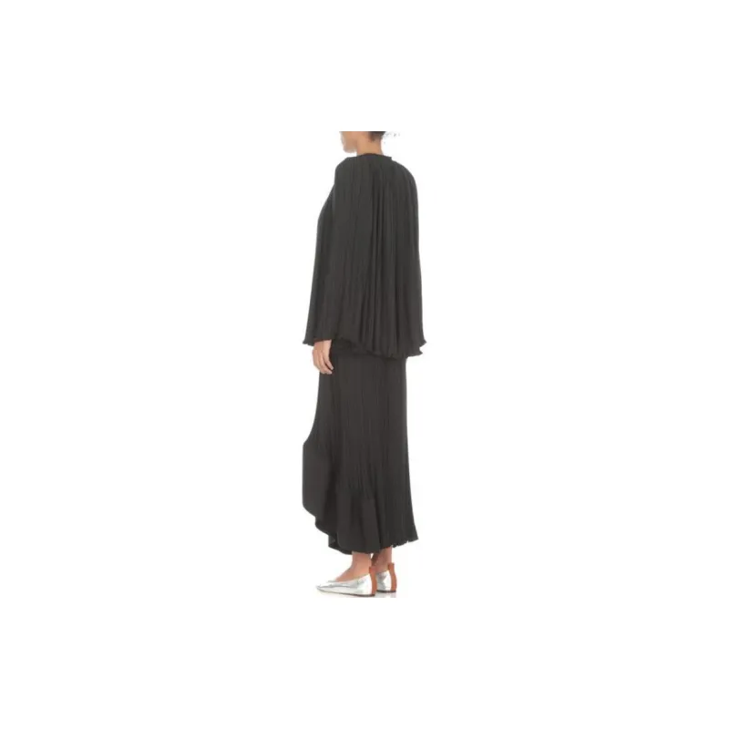 Lanvin Pleated Effect Lace Up Blouse-3