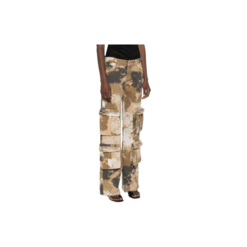 Blumarine Camouflage Printed Straight Leg Cargo Jeans-3