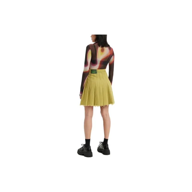 Levis Barbie Ferreira Co-brand Casual Short Skirts Women's Yellow-2