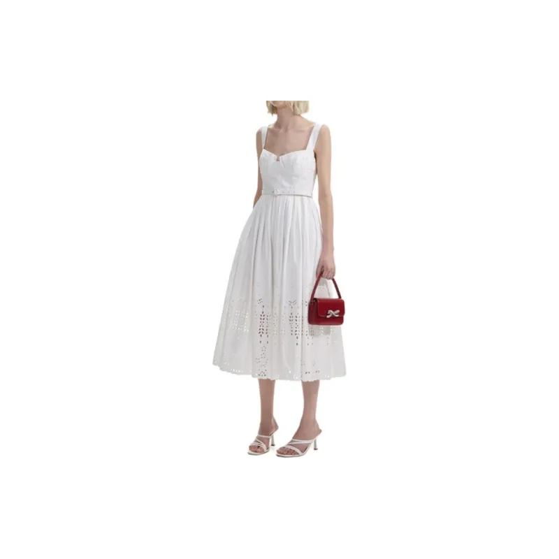 Self portrait Broderie Cotton Midi Dress-2