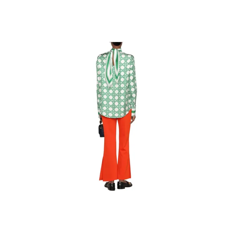 CASABLANCA Geometric-pattern Silk Blouse-2
