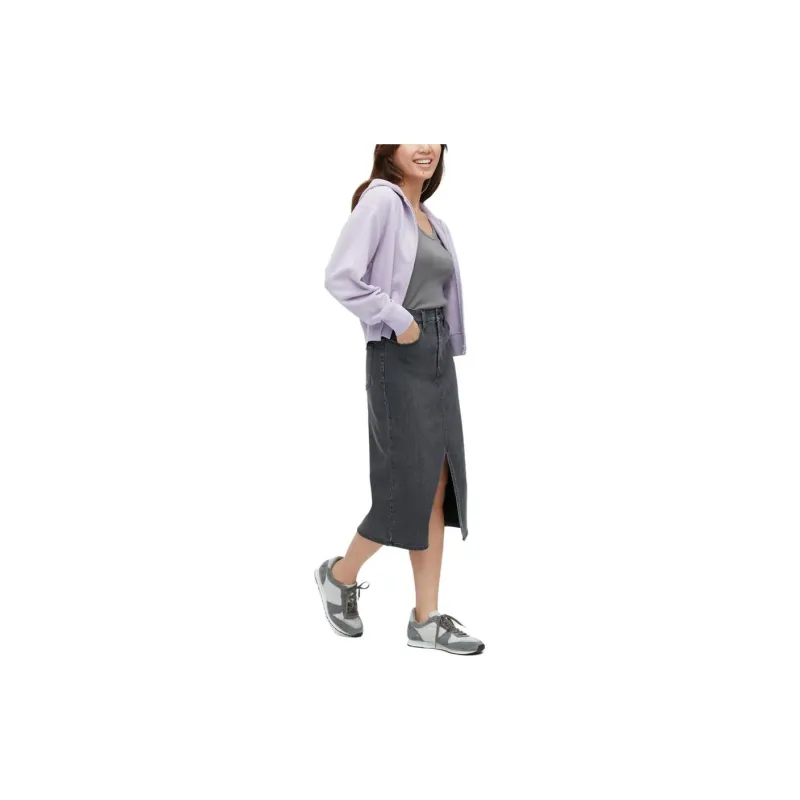 UNIQLO Denim Long Skirts Women's Sky Gray-1