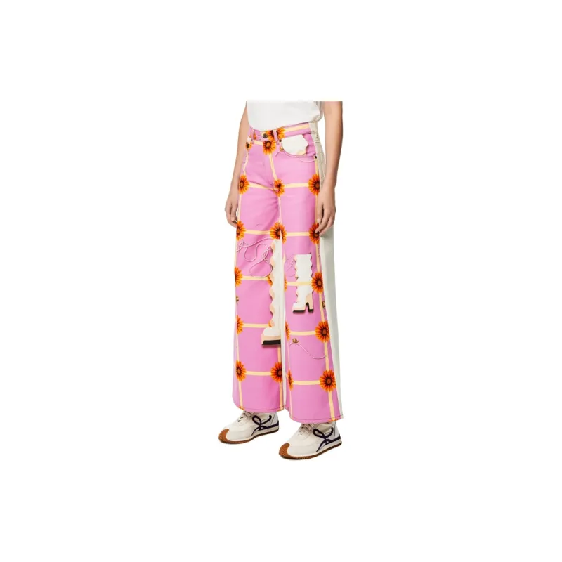 LOEWE SS21 Jeans Women's Pink White-4