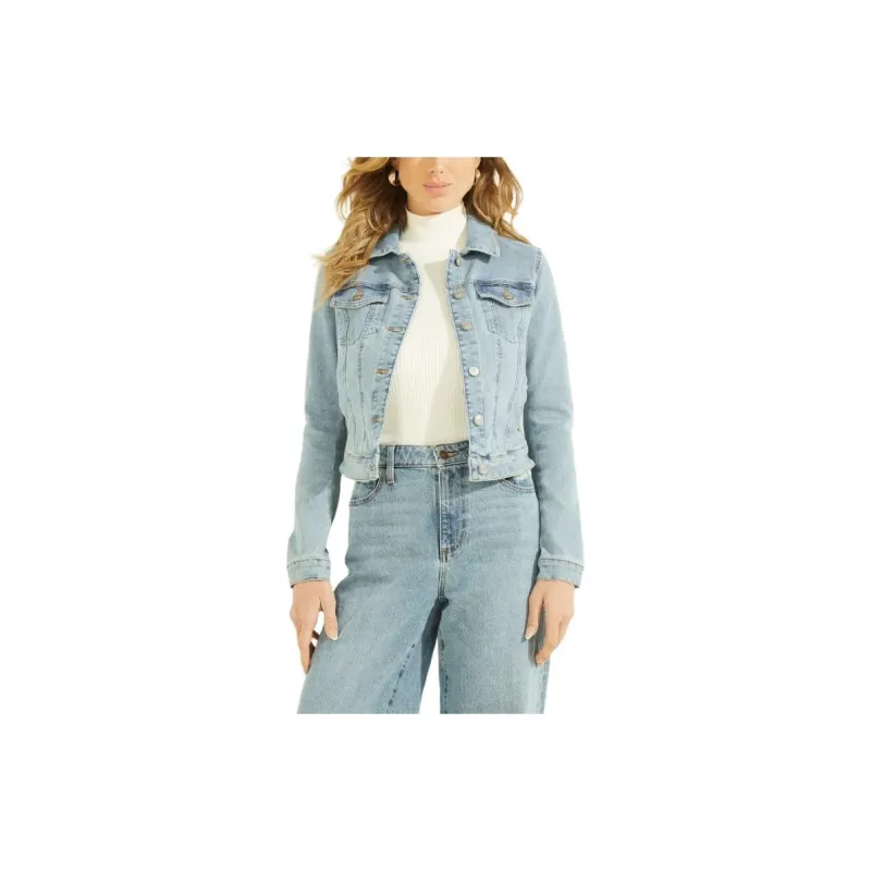 GUESS Eco Sexy Trucker Jacket Jackets Coats Women's Blue-2