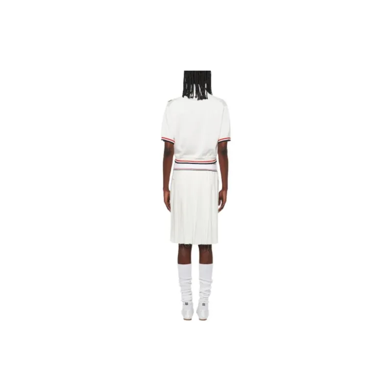 MIU MIU Logo Waistband Pleated Skirt-1