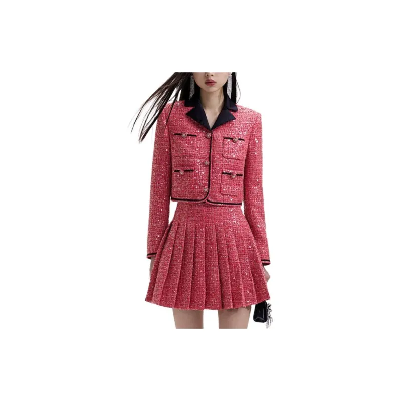 Self portrait Jackets Coats Women's Burgundy-1