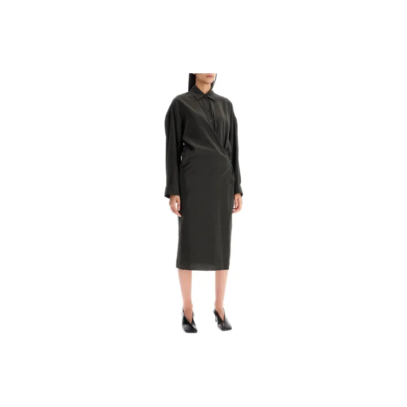Lemaire Long Sleeved Twisted Midi Dress-1