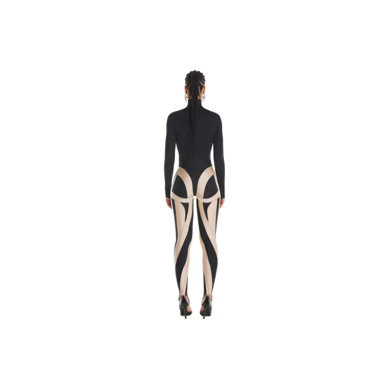 Mugler Logo-lettering High-neck Bodysuit-3