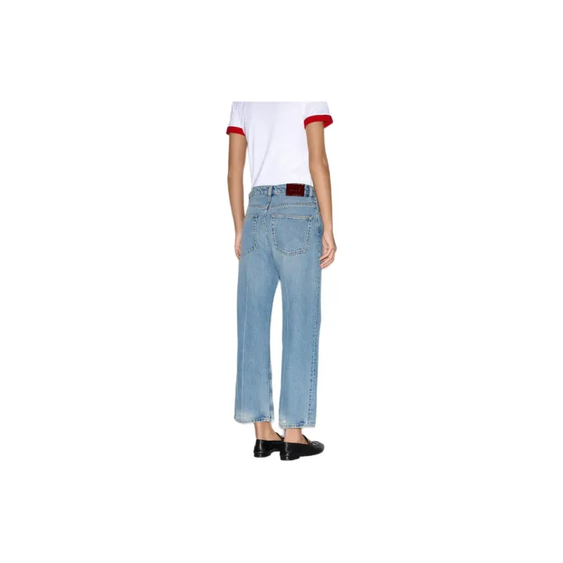 GUCCI Low Waist Cropped Denim Pants 'Blue'-1