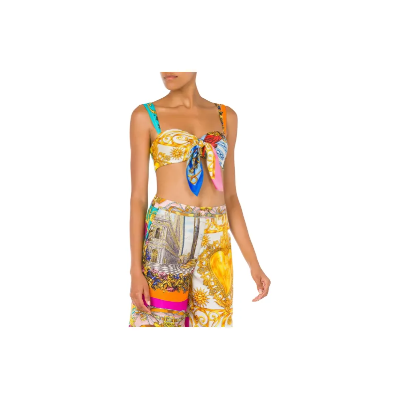 MOSCHINO Mix print Silk Bralette-1