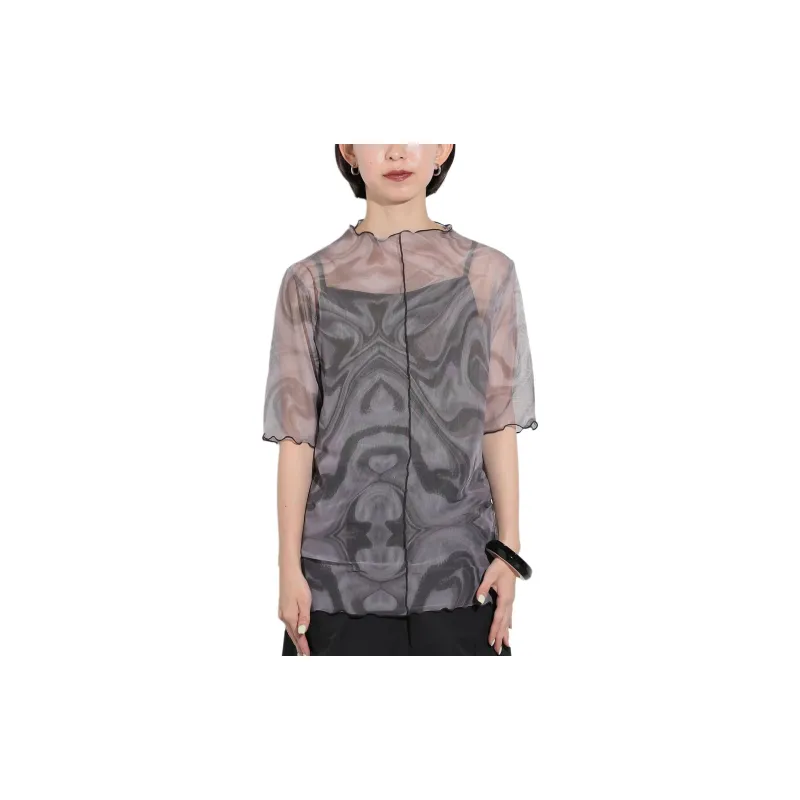 Beams T Shirt Women's Charcoal Gray-3