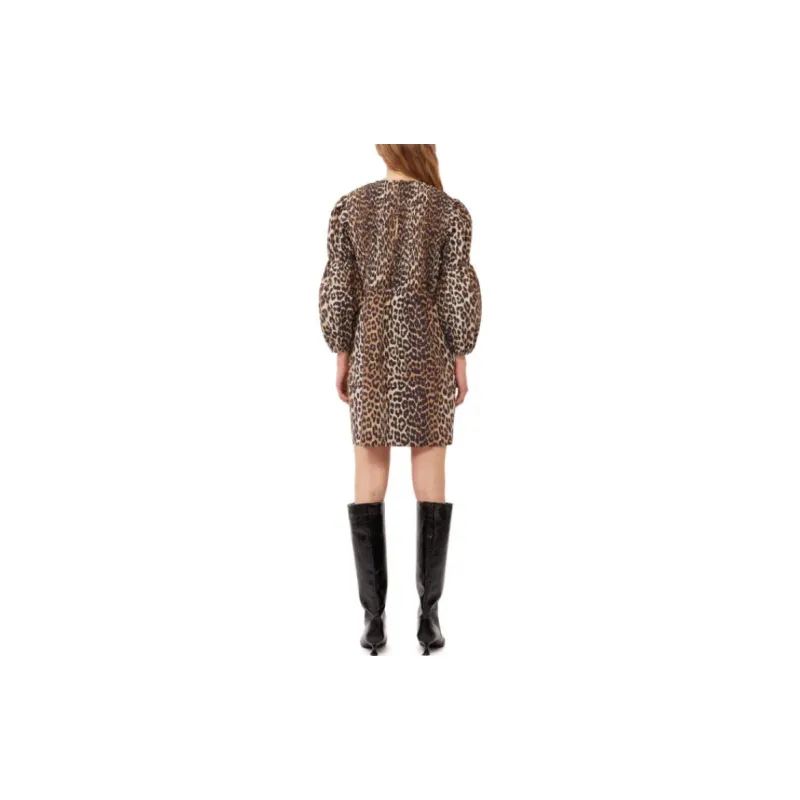 GANNI Long-Sleeved Dresses Women's Leopard Print-3