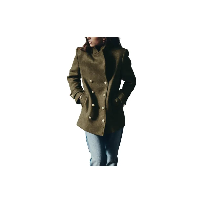 ZARA Coats Women's Light Khaki-3
