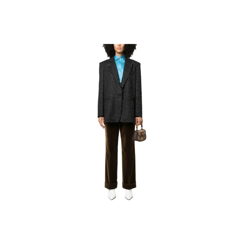 GUCCI Velvet effect Flared Trousers-1