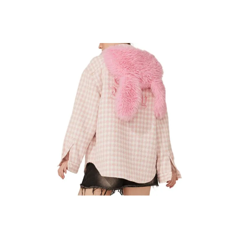 TSMLXLT Jackets Coats Women's Pink Plaid-3
