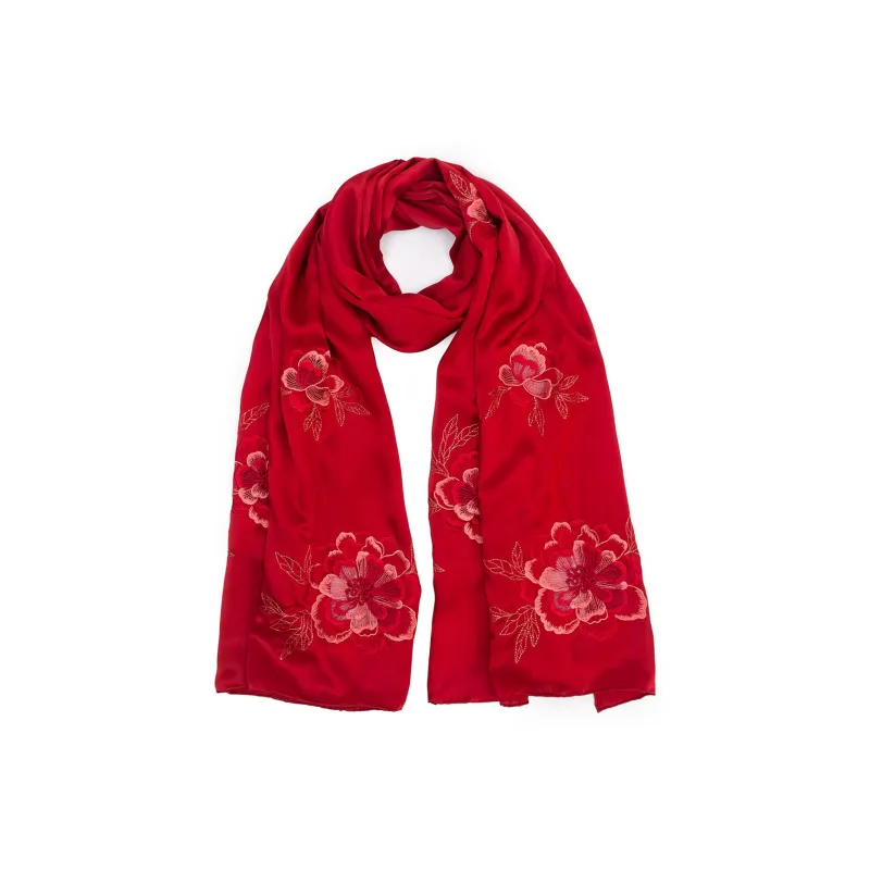 Shanghai Story 100% Mulberry Silk Scarves Women's Silk Elegance Peony, Gift Box Set-6