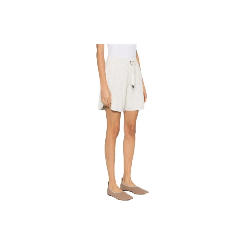 Brunello Cucinelli Sequin Embellished Knit Shorts-3