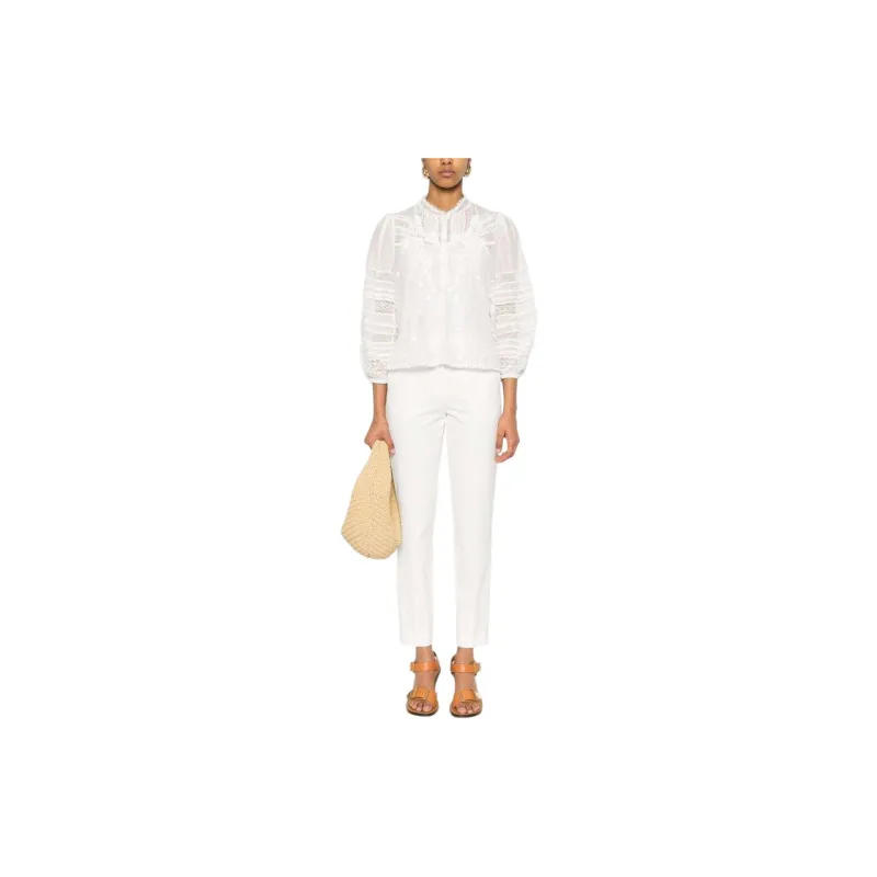 Dorothee Schumacher Lace-detailed Long-sleeved Voile Blouse-1