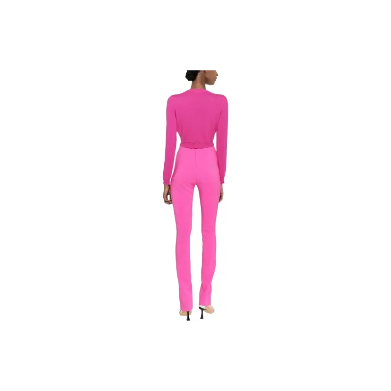 VERSACE Pin Embellished Fine Rib Cardigan 'Fuchsia'-2
