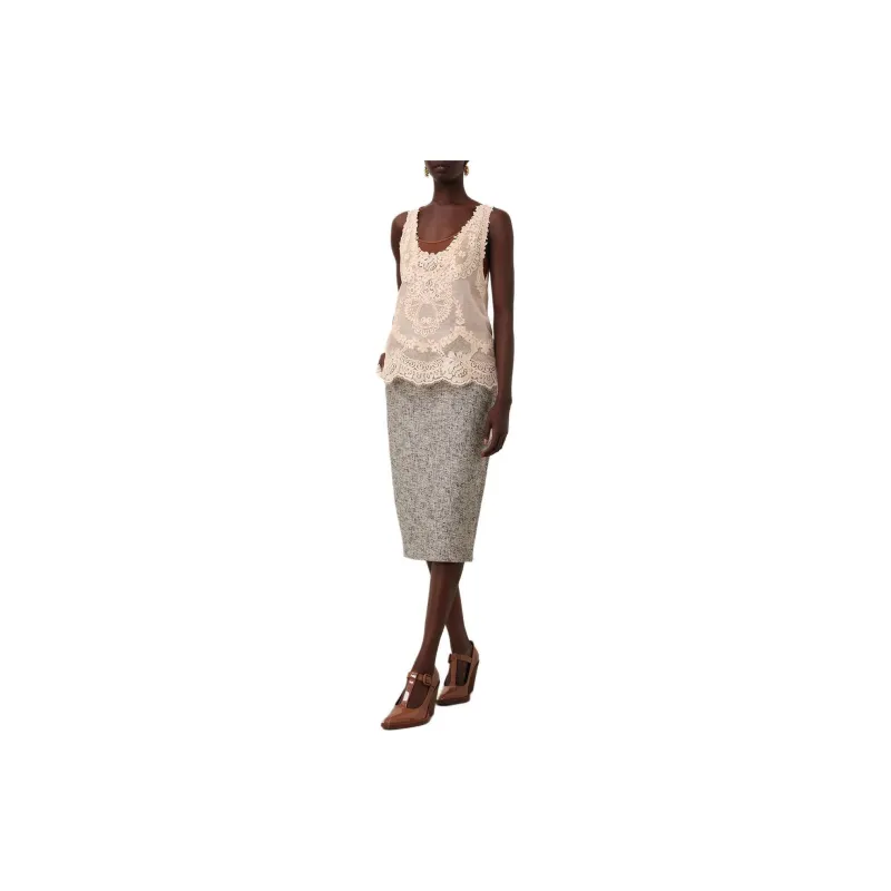Zimmermann SS24 Casual Long Skirts Women's Black Frost-4
