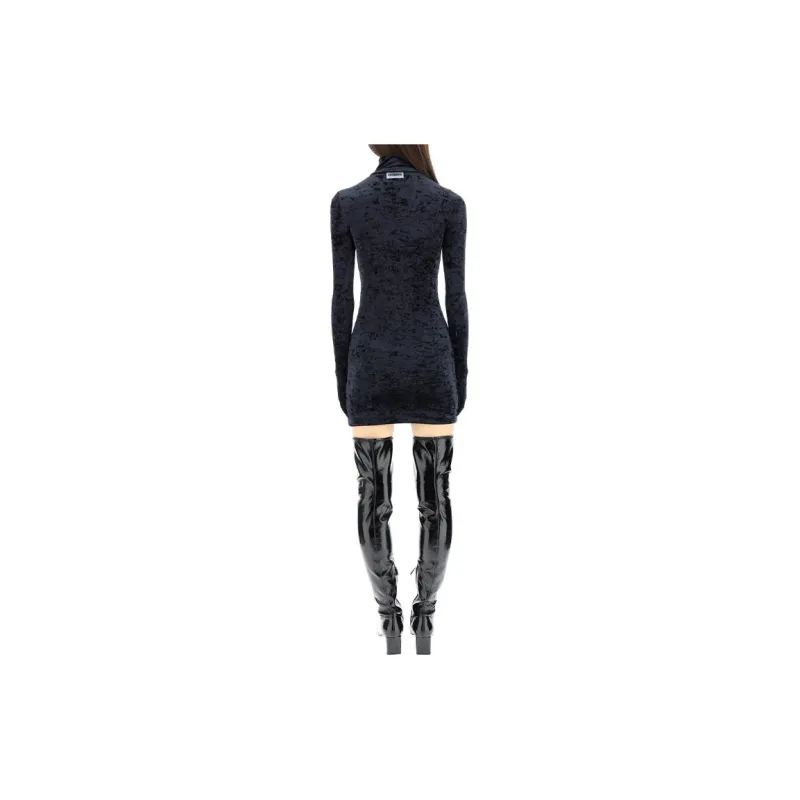 Vetements High Neck Long Sleeved Glove Dress-2