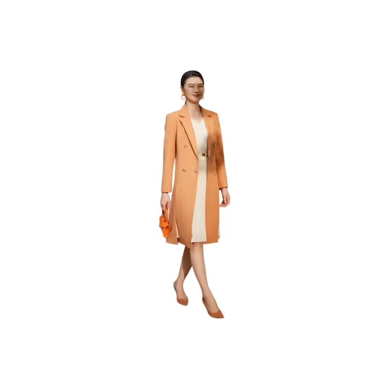 BBLLUUEE Trench Coat Women's Rimu Orange-3