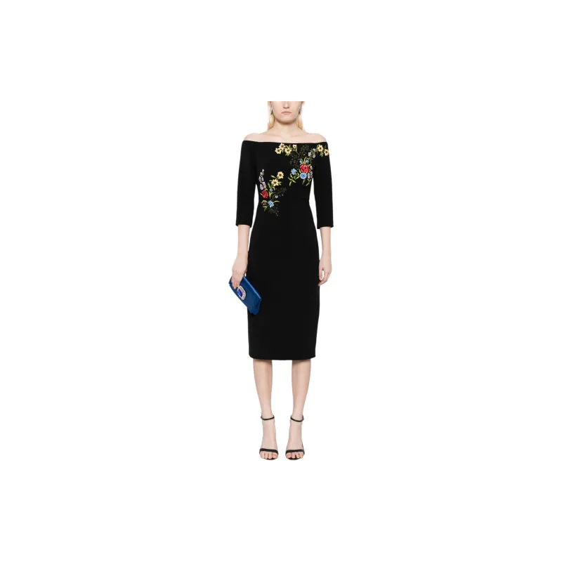 Sachin & Babi Fatima Floral embroidered Midi Dress-1