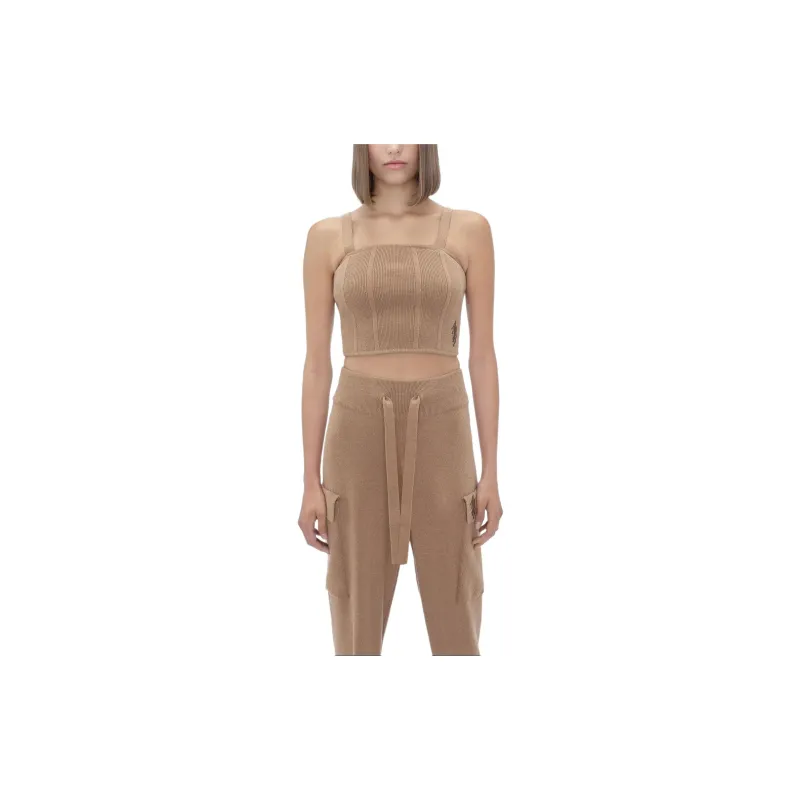 AMIRI Stack Knit Bustier Camisole Women's Brown-1