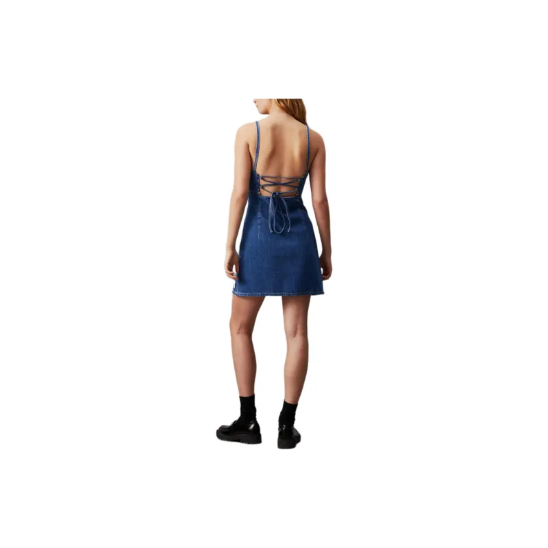 CALVIN KLEIN Slip Dress Europe Version Women's Medium Blue-1