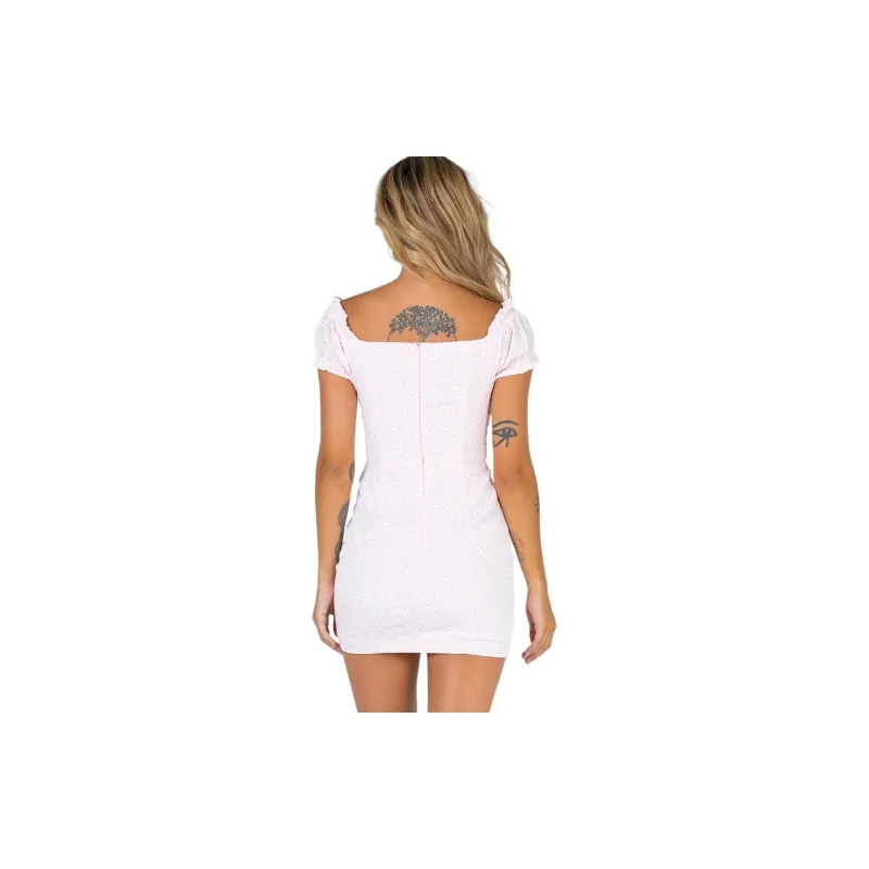 PRINCESS POLLY BACK TO PARIS MINI DRESS Short-Sleeved Dresses Women's PINK/Pink-1