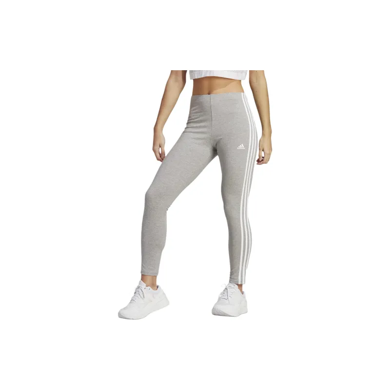 Adidas Women's Essentials 3 Stripes High Waisted Single Jersey Leggings Medium Grey Heather/White-1