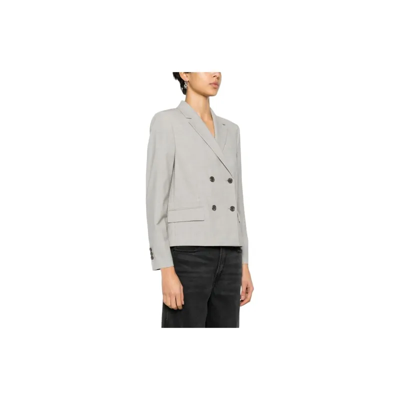 THEORY Double Breasted Cropped Tailored Blazer-3