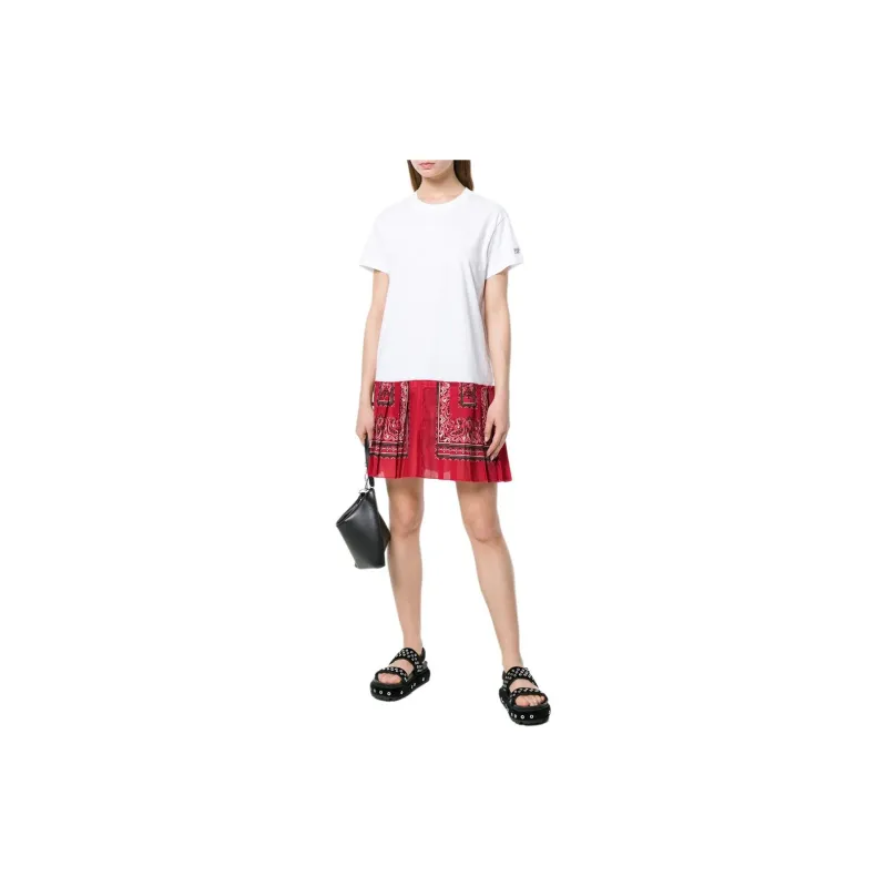 RED VALENTINO Short Sleeved Dresses Women's White-1