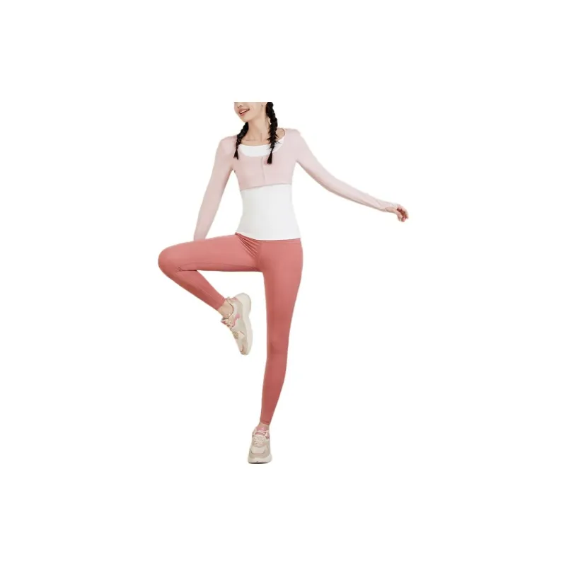 Sumday Athletics Mock Two Piece Long Sleeved T Shirt Women's Multicolor-2