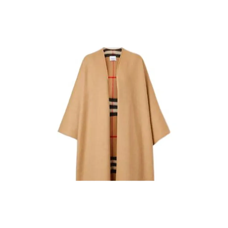 Burberry Fringed Check Cape-3