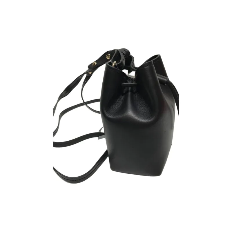 MaxMara Leather Bucket Bags Shoulder Bags Women's Black-3