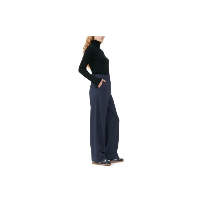 GANNI High-waist Straight-leg Trousers-4