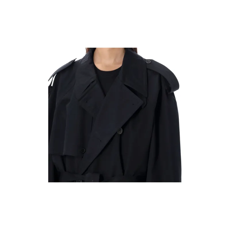 Balenciaga Oversize Trench Coat Black-2