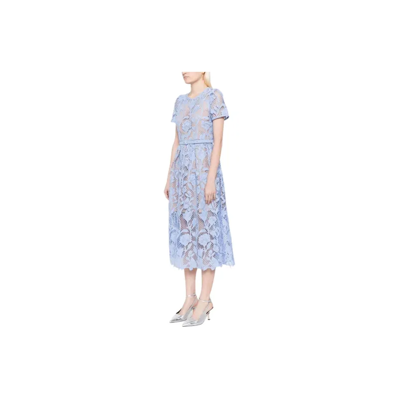 Self-portrait Lily Floral-lace Midi Dress-3