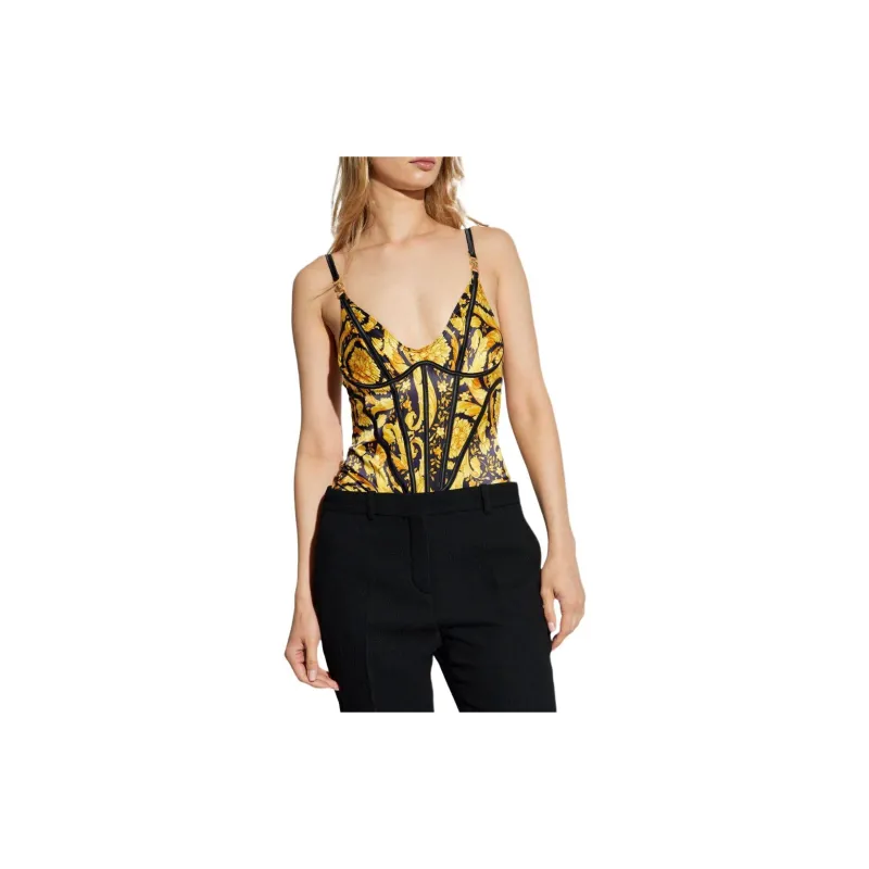 VERSACE Pattern Printed Sleeveless Bodysuit-1