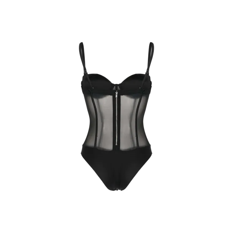 Fleur Du Mal Zip up Mesh Bodysuit-1