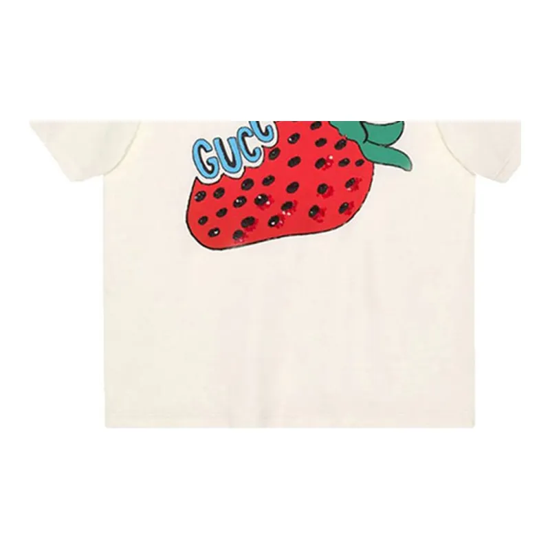 GUCCI Drop Shoulder Sleeve T Shirt Women's Ecru-5