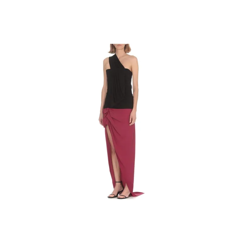 RICK OWENS High Waist Asymmetric Maxi Skirt-3